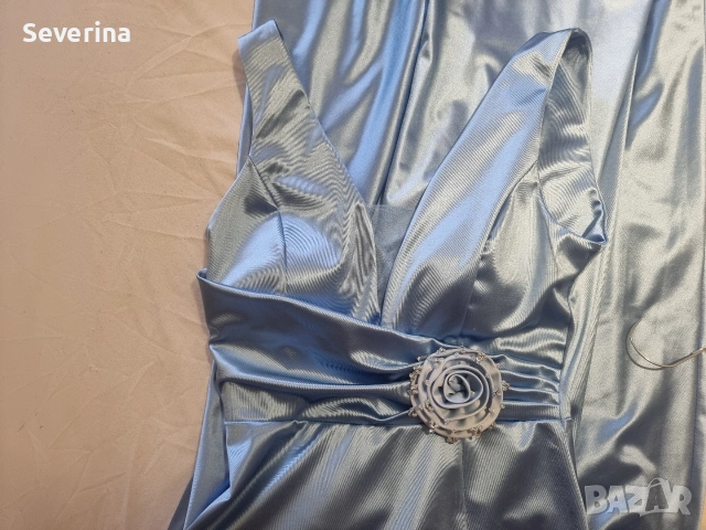 Нова,с етикет,официална, небесно синя рокля М/Л, снимка 7 - Рокли - 55070152