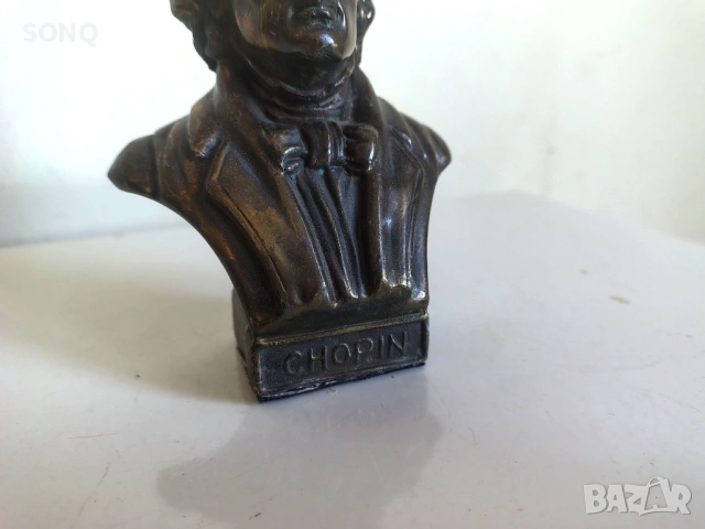 Колекционерски Бронзов Бюст - Фредерик Шопен, снимка 5 - Антикварни и старинни предмети - 54350503