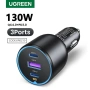 UGREEN 130W супер бързо зарядно за кола – 3 порта (USB-C & USB-A), снимка 1