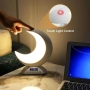 Настолна лампа Moon с часовник с будилник, RGB регулируема светлина с Bluetooth, снимка 4