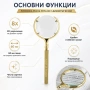 Луксозна мощна увеличителна ръчна лупа 8X увеличение с дръжка за четене книги стъклена професионална, снимка 6