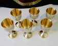 Бронзови чаши за вино,гравирани,барок,печат. , снимка 3
