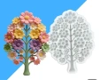 Дърво на ситни цветчета силиконов молд форма фондан шоколад декор, снимка 1