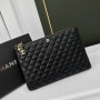 Chanel Clutch / Pochette – Висок клас реплика, Black Quilted Leather, Gold Hardware, снимка 1