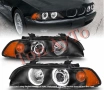 Тунинг Фарове Angel Eyes за BMW E39 1997–2003 Черни Рефлекторни Комплект С Включени Крушки, снимка 3