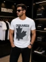 DSQUARED2 бяла мъжка тениска с кленов лист – S, XXL, снимка 2