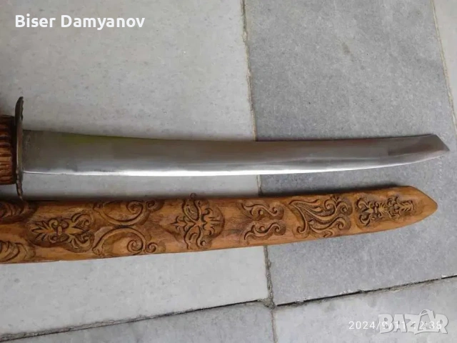 Сабя със ръчна дърворезба и уникална ножница. Уникат., снимка 4 - Други ценни предмети - 54230470