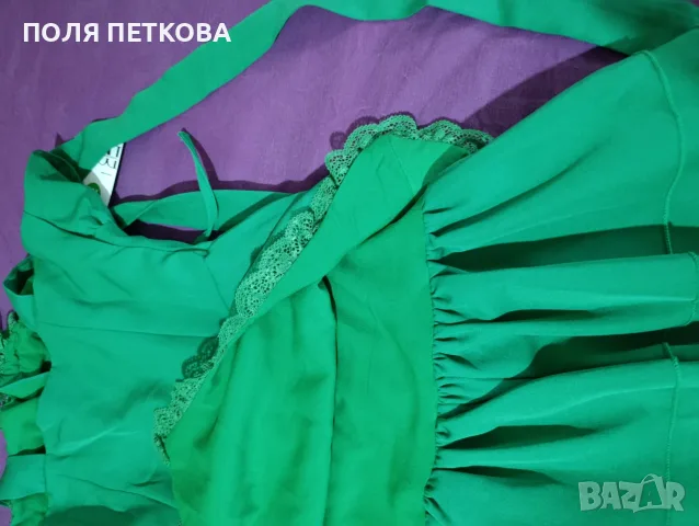 Зелена рокля ефектен модел, снимка 8 - Рокли - 55376782