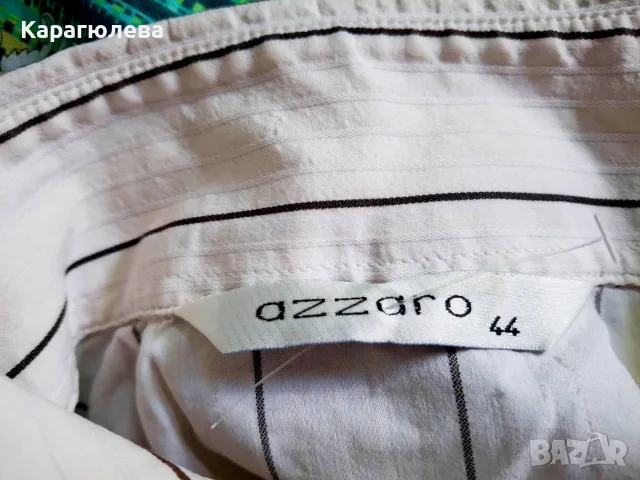 Луксозна вталена раирана риза Azzaro, снимка 2 - Ризи - 55531021