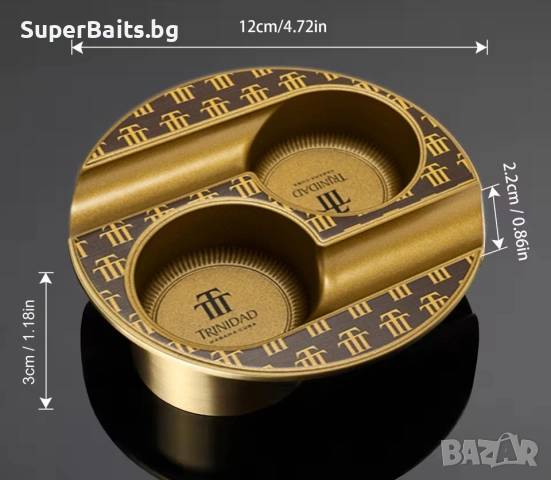 Месингов пепелник за 2 пури TRINIDAD, снимка 2 - Декорация за дома - 54282056