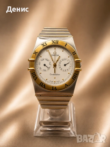 Omega Constellation Manhattan Day-Date Quartz – 18K Gold Bezel & Original Bracelet