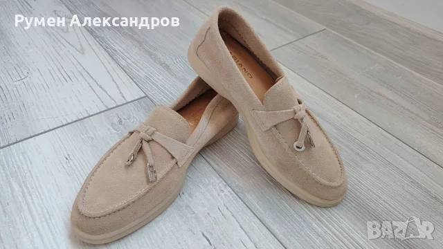 Нови дамски бежови мокасини LORO PIANA by Fabiano EUR37,5, снимка 11 - Дамски ежедневни обувки - 55532669