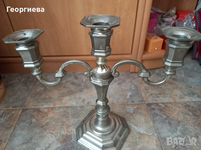 Свещеник от метална сплав , снимка 5 - Декорация за дома - 54824306