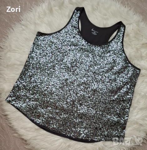 УНИКАЛЕН топ с пайети в цвят графит 3XL/4XL/5XL