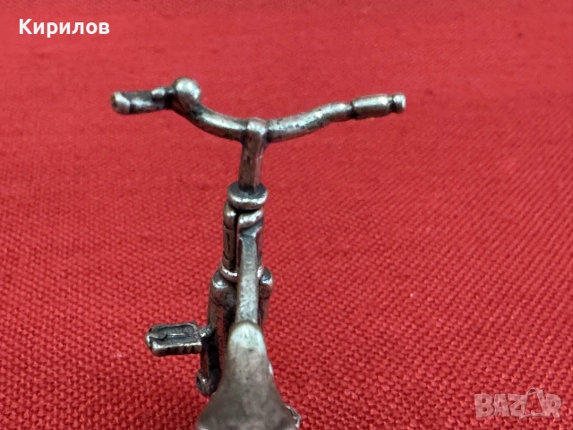 Италианска миниатюрна сребърна фигурка на триколка ретро модел., снимка 5 - Антикварни и старинни предмети - 55285099