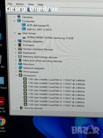 Dell XPS 13 9310 I5-1145G7/8RAM/512NVMe/Iris XE Graphics/Full HD+, снимка 5 - Лаптопи за работа - 54984052