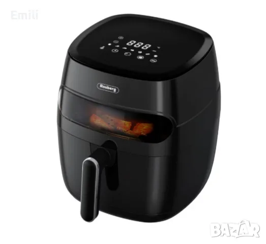 Фритюрник AirFryer, 1350W, 5.2л., LED дисплей, Горещ въздух, Таймер, до 200°C,, снимка 4 - Фритюрници - 55569563