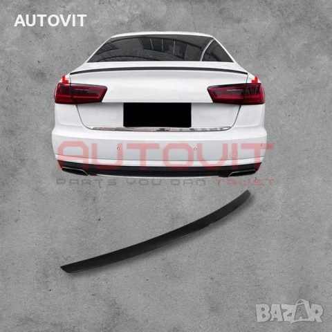 Спойлер за багажник Audi A6 C7 Sedan slim (11–18), черен гланц лип