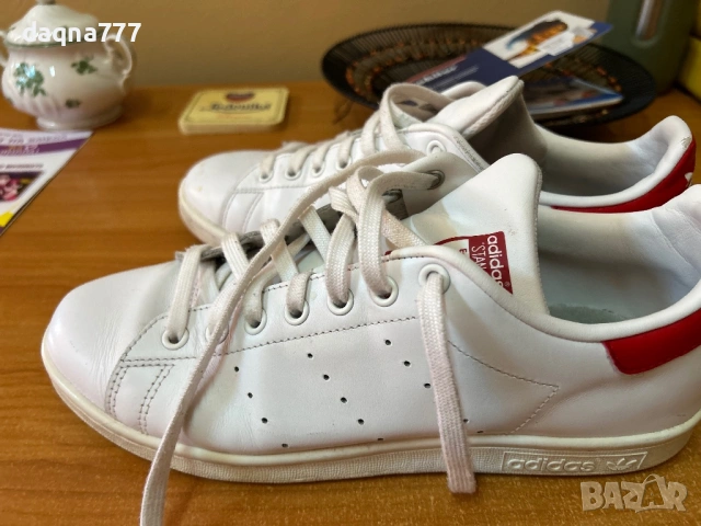 Маратонки ADIDAS STAN SMITH Running White/ Running White/ Red 42 номер, снимка 6 - Маратонки - 54685939