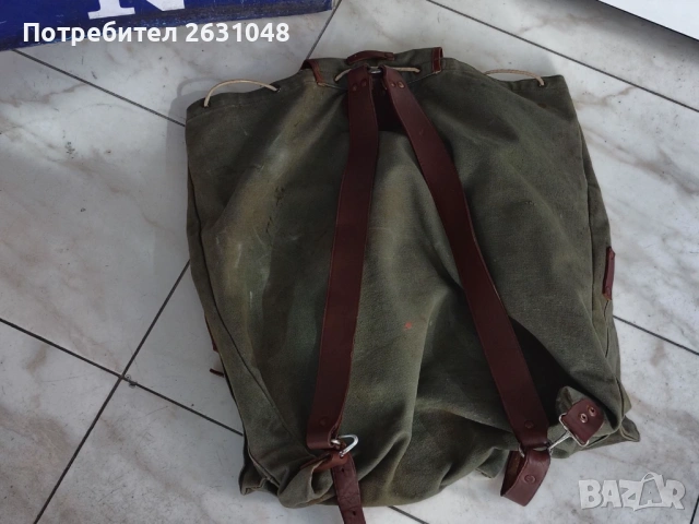 брезентова раница, снимка 2 - Спортна екипировка - 54830068
