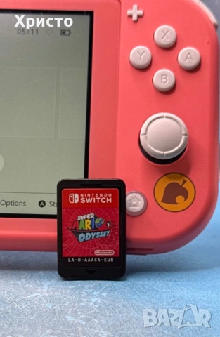 Игрова конзола Nintendo Switch Lite (Animal Crossing Edition) + Super Mario Odyssey  , снимка 4 - Nintendo конзоли - 54011857