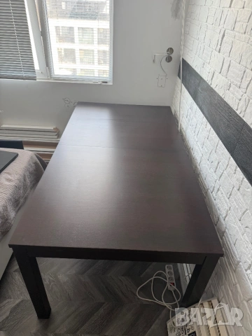 IKEA BJURSTA разтегателна маса – черно-кафява, снимка 2 - Маси - 54571361