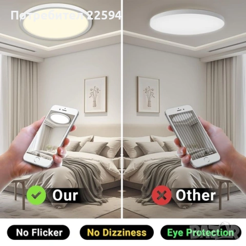 LED таванна лампа - Плафон, снимка 3 - Лед осветление - 54827574