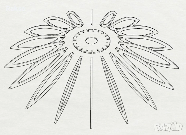 Полилей от дърво. Интериорно осветително тяло за таван ”Ампера” , снимка 5 - Полилеи - 53975195