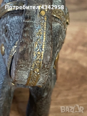 Винтажен дървен слон от Индия 🐘  1960 г., снимка 3 - Антикварни и старинни предмети - 54606274