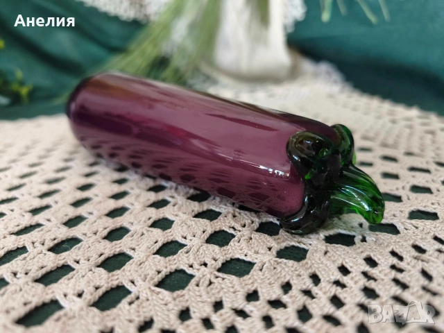 Стъклен патладжан , снимка 4 - Декорация за дома - 55071282
