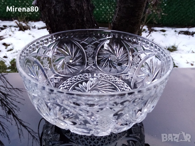 Полска кристална купа, снимка 4 - Антикварни и старинни предмети - 55073253