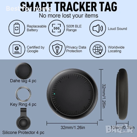 Android Air Tracker, 4 броя Android Smart Tag, Работи с приложението Google Where is, Bluetooth , снимка 4 - Друга електроника - 54959973