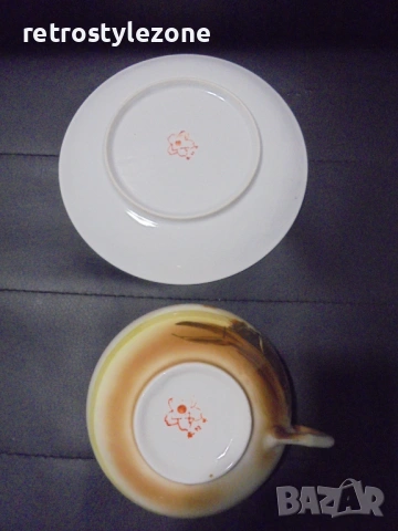 № 8551 Японски порцеланов сет – чаша с чинийка , снимка 3 - Други ценни предмети - 54020106