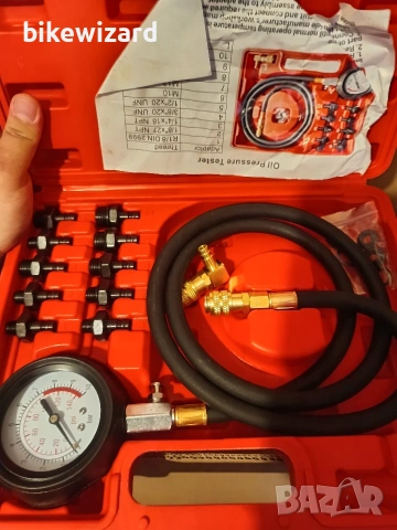 Тестер за налягане на маслото 140 PSI (10 бара) Комплект от 10 адаптера НОВО, снимка 6 - Други инструменти - 54419005