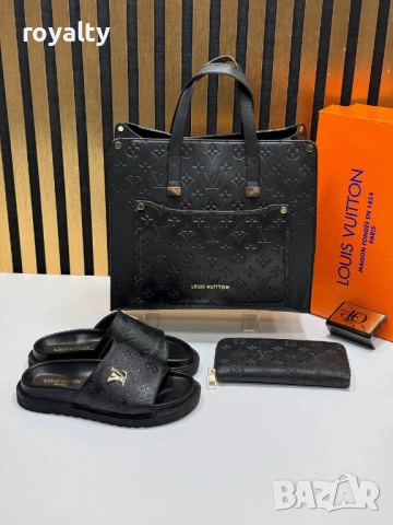 Louis Vuitton Нов Дамски Черен Комплект , снимка 4 - Чанти - 54646655