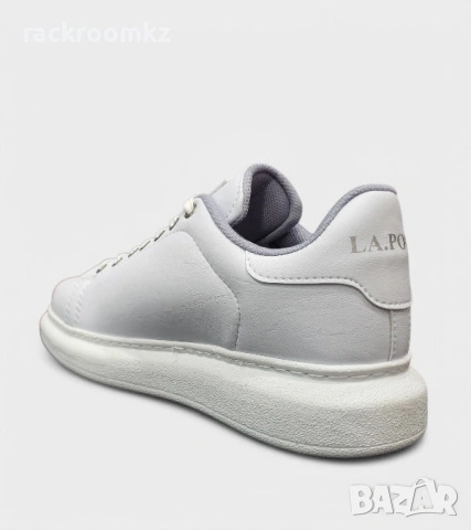 Мъжки бели кецове от кожа LA POLO 051 white, снимка 3 - Кецове - 54345071