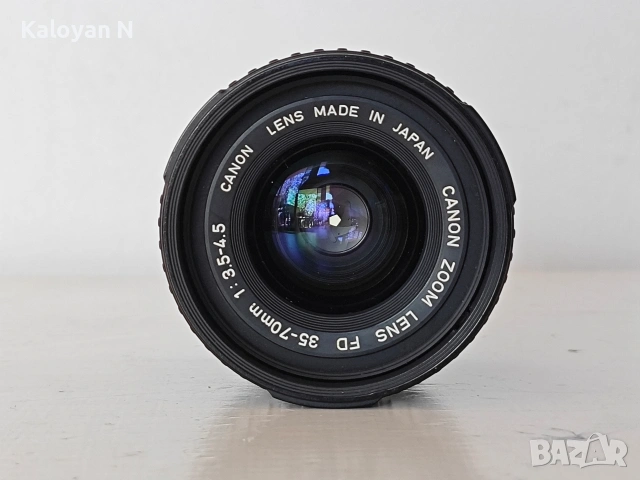 Комплект тяло Canon EF (The Black Beauty) и обектив Canon FD 35-70mm f/3.5-4.5, снимка 8 - Фотоапарати - 54549537