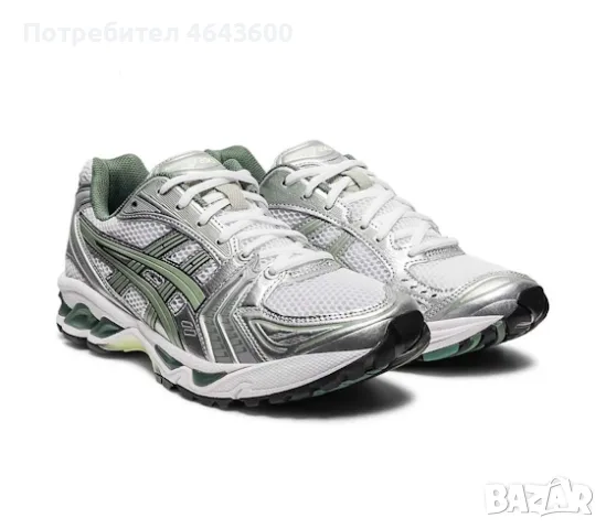 Дамски маратонки ASICS Gel-Kayano 14 White Pure Silver Slate Grey Sage, снимка 5 - Маратонки - 55298975