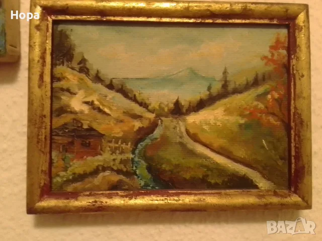 Авторска картина. Миниатюра, Пейзаж от Ябланица”