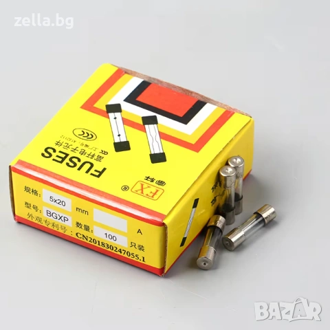 Комплект от 100 стъклени предпазителя 10A 250V – 5x20mm – Бърза защита за захранвания 10476, снимка 9 - Друга електроника - 54706335