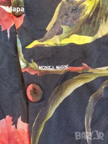 Луксозен италиански комплект от 3 части Monica Magni – жилетка, блуза и потник, снимка 10 - Костюми - 55464816
