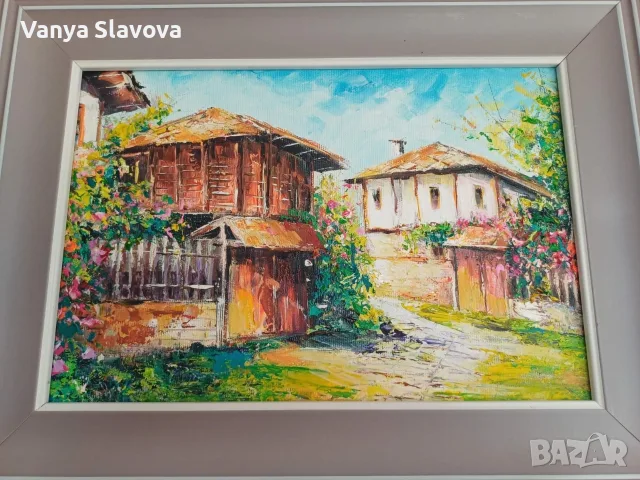 Авторска маслена картина от с. Боженци, снимка 3 - Картини - 55424571