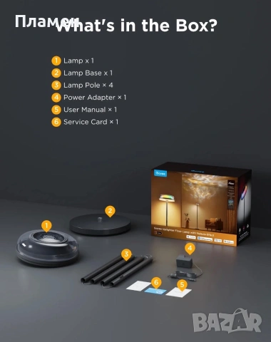Govee Uplighter Floor Lamp RGBIC Smart LED Подова Лампа Alexa Google, снимка 18 - Лед осветление - 55002397