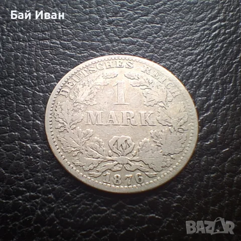 Стара сребърна монета 1 марка 1876 г. буква А - Германска империя -доста стара !, снимка 3 - Нумизматика и бонистика - 55306626