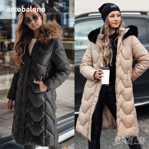 Дамско дълго ватирано зимно яке, 2цвята 