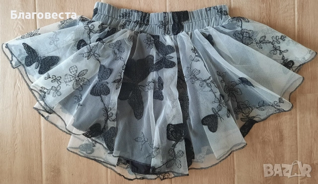 Къса ефирна пола-панталон с бродерия на Evis Style