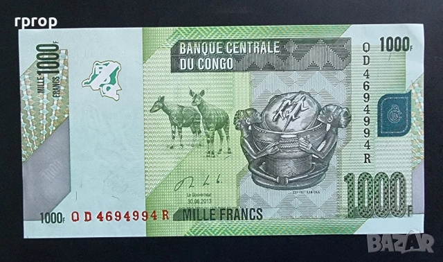 Конго. 1000 франка. 2022 година. UNC.