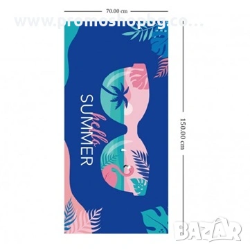 Плажна кърпа HELLO SUMMER 70х150см, fast dry, снимка 5 - Хавлиени кърпи - 32102950