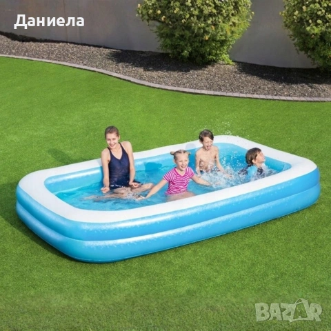 Надуваем семеен басейн 262 x 175 x 51 см – просторен правоъгълен басейн с капацитет 778 л, снимка 2 - Басейни и аксесоари - 54958294