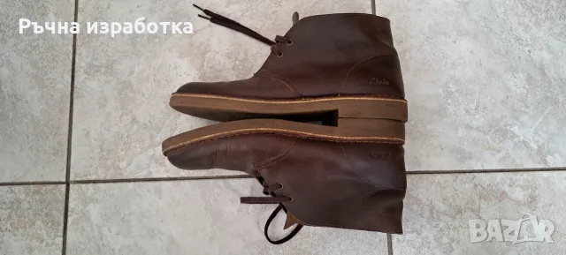 clarks мъжки боти номер 45 обувки кубински боти естествена кожа цвят кафяв